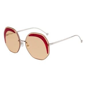 Fendi 63mm Geometric Sunglasses w/ Case